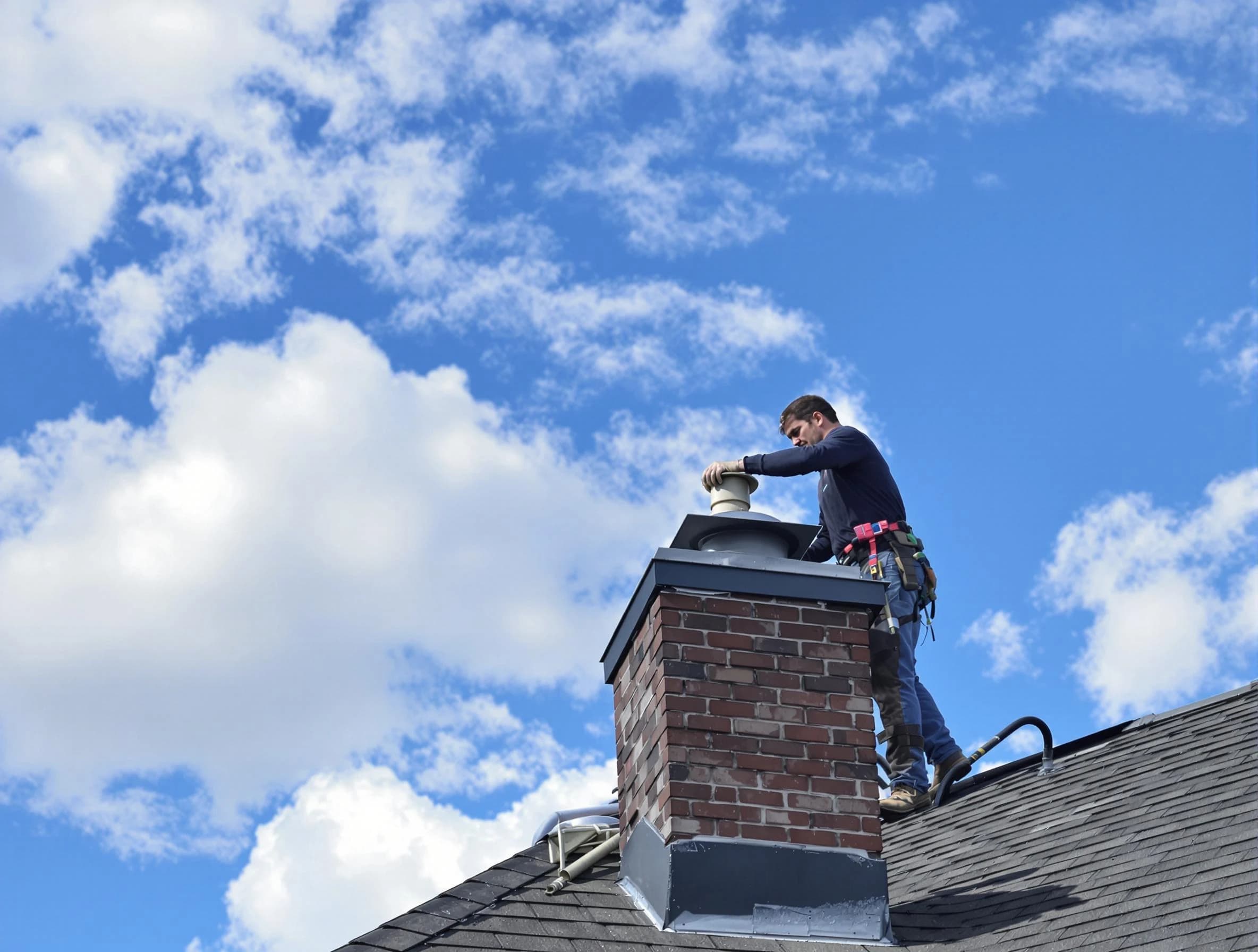 Dickson Chimney Sweep installing a sturdy chimney cap in Dickson, TN