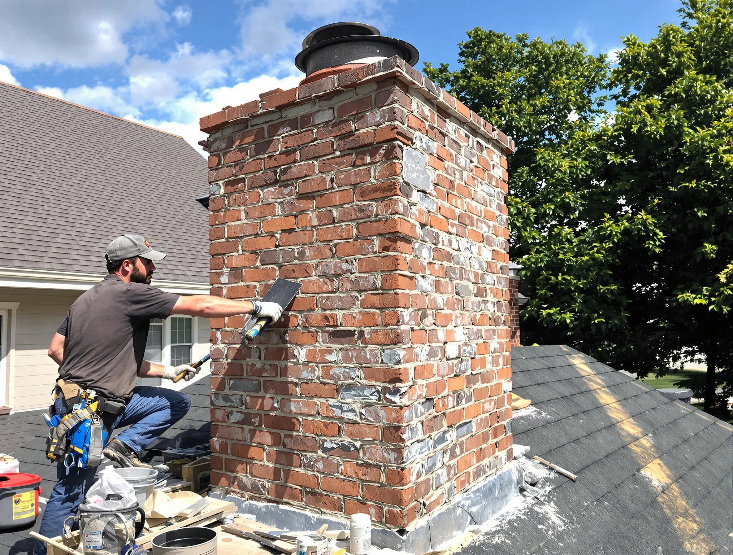 Completed chimney rebuild by Dickson Chimney Sweep in Dickson, TN