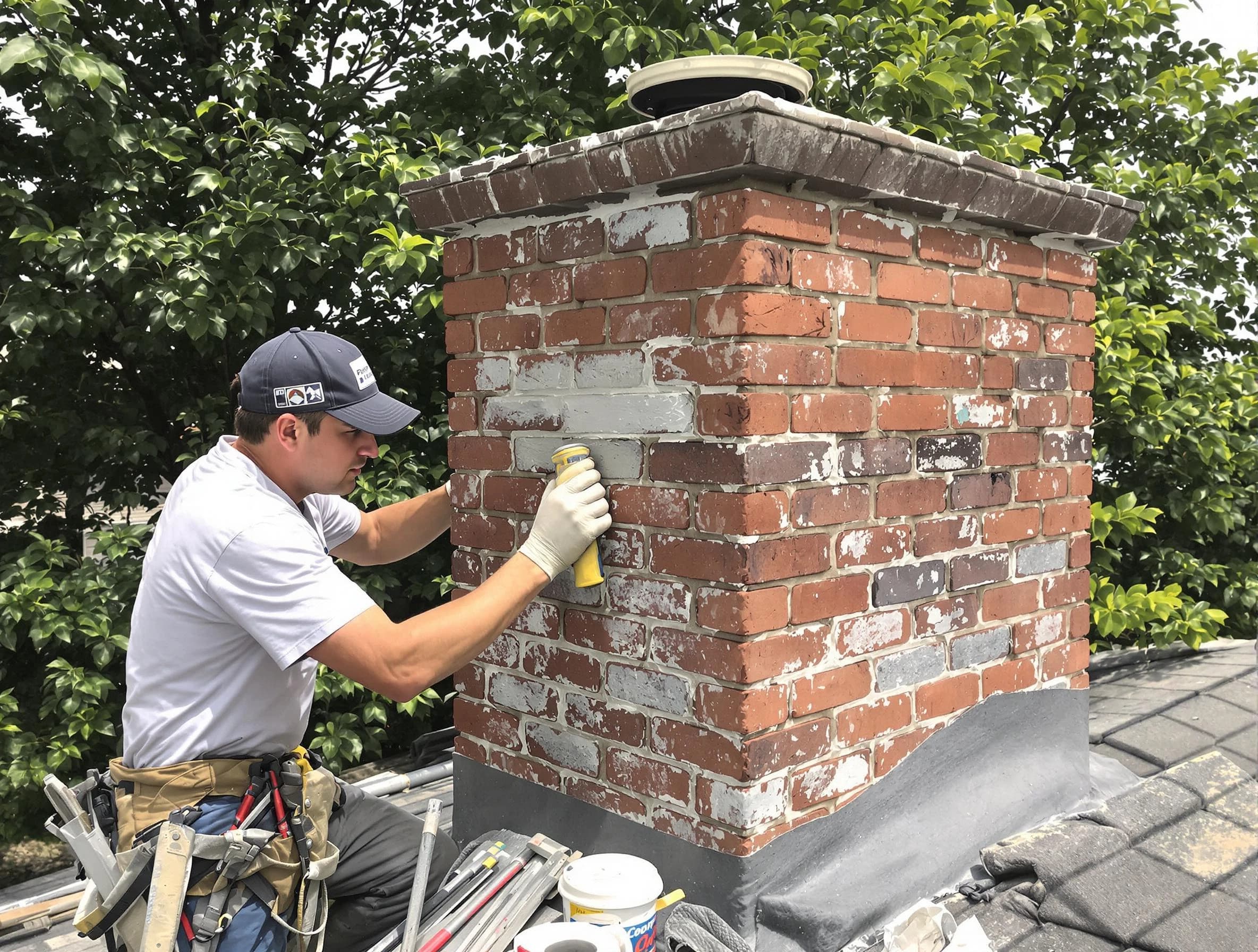 Dickson Chimney Sweep restoring an aging chimney in Dickson, TN