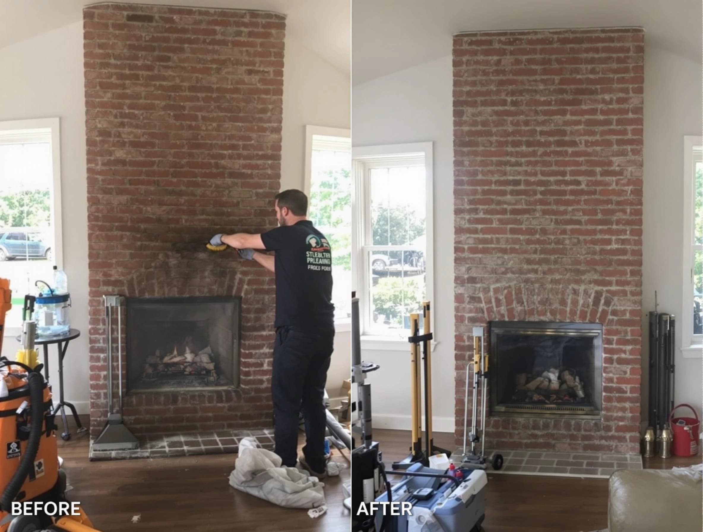 Finished chimney sweeping service by Dickson Chimney Sweep in Dickson, TN