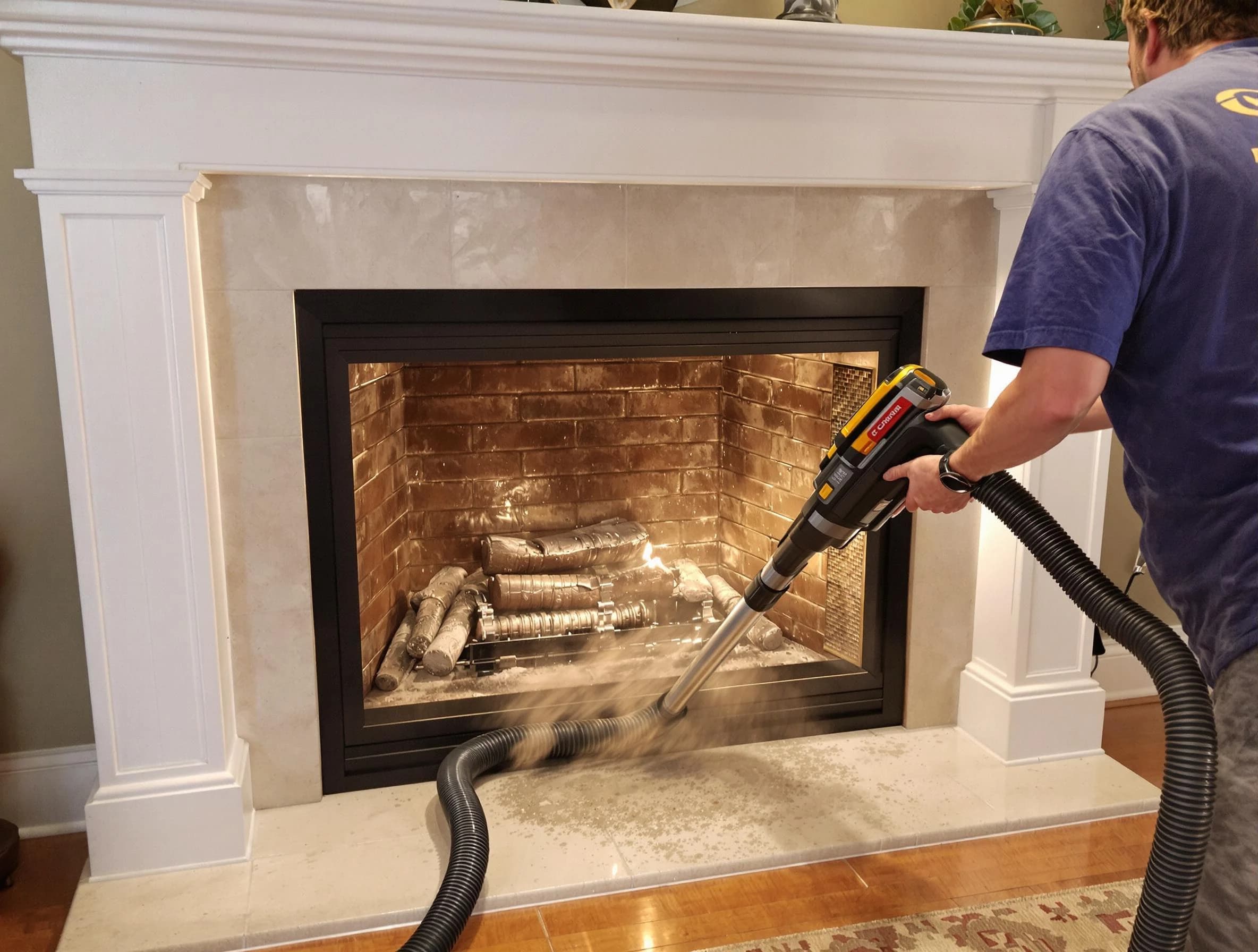 Fireplace cleaning performed by Dickson Chimney Sweep in Dickson, TN