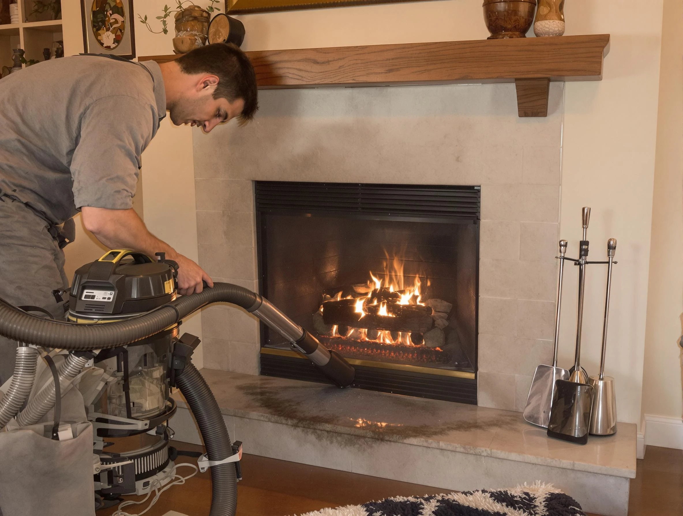 Routine fireplace upkeep by Dickson Chimney Sweep in Dickson, TN