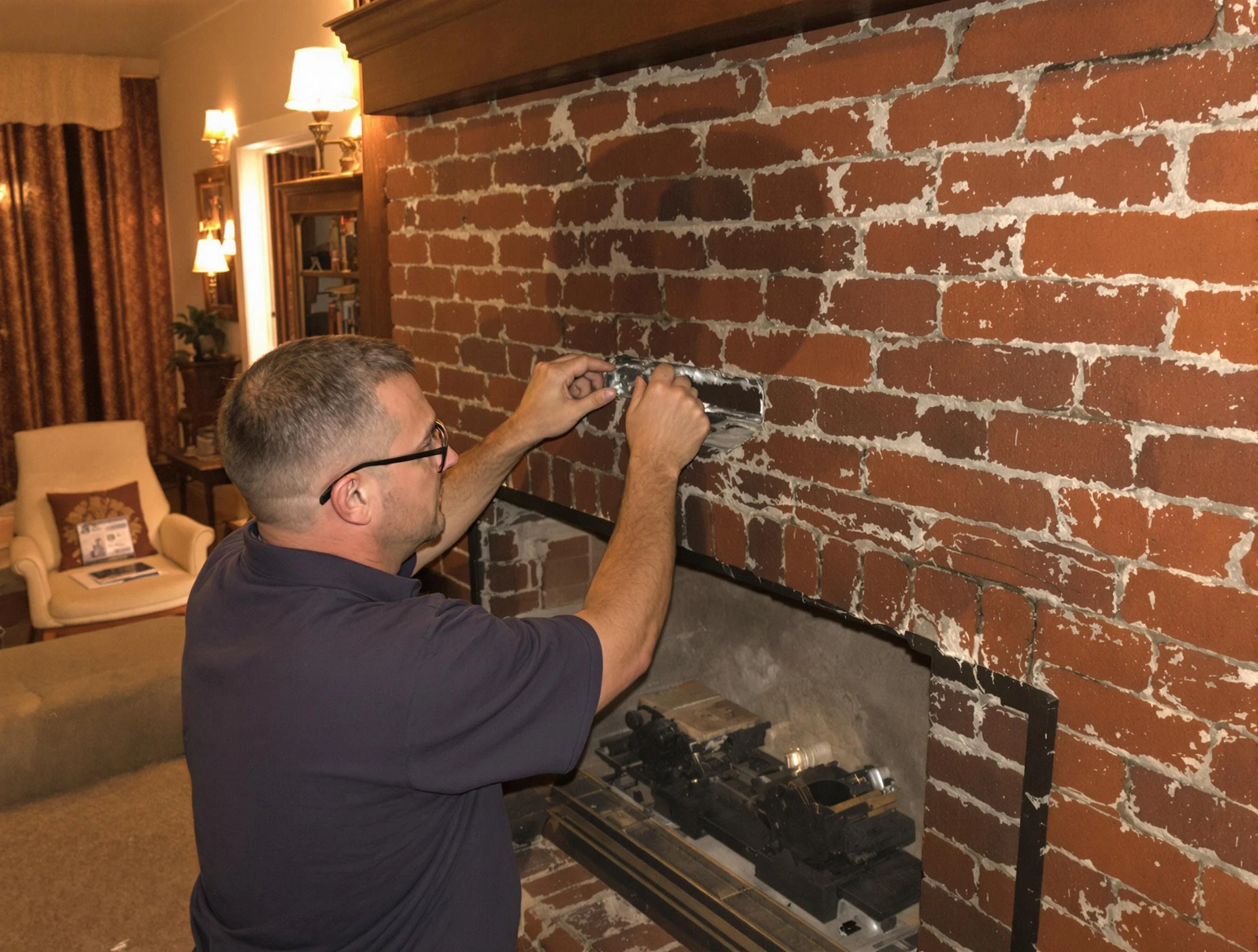 Dickson Chimney Sweep expert fixing a fireplace in Dickson, TN
